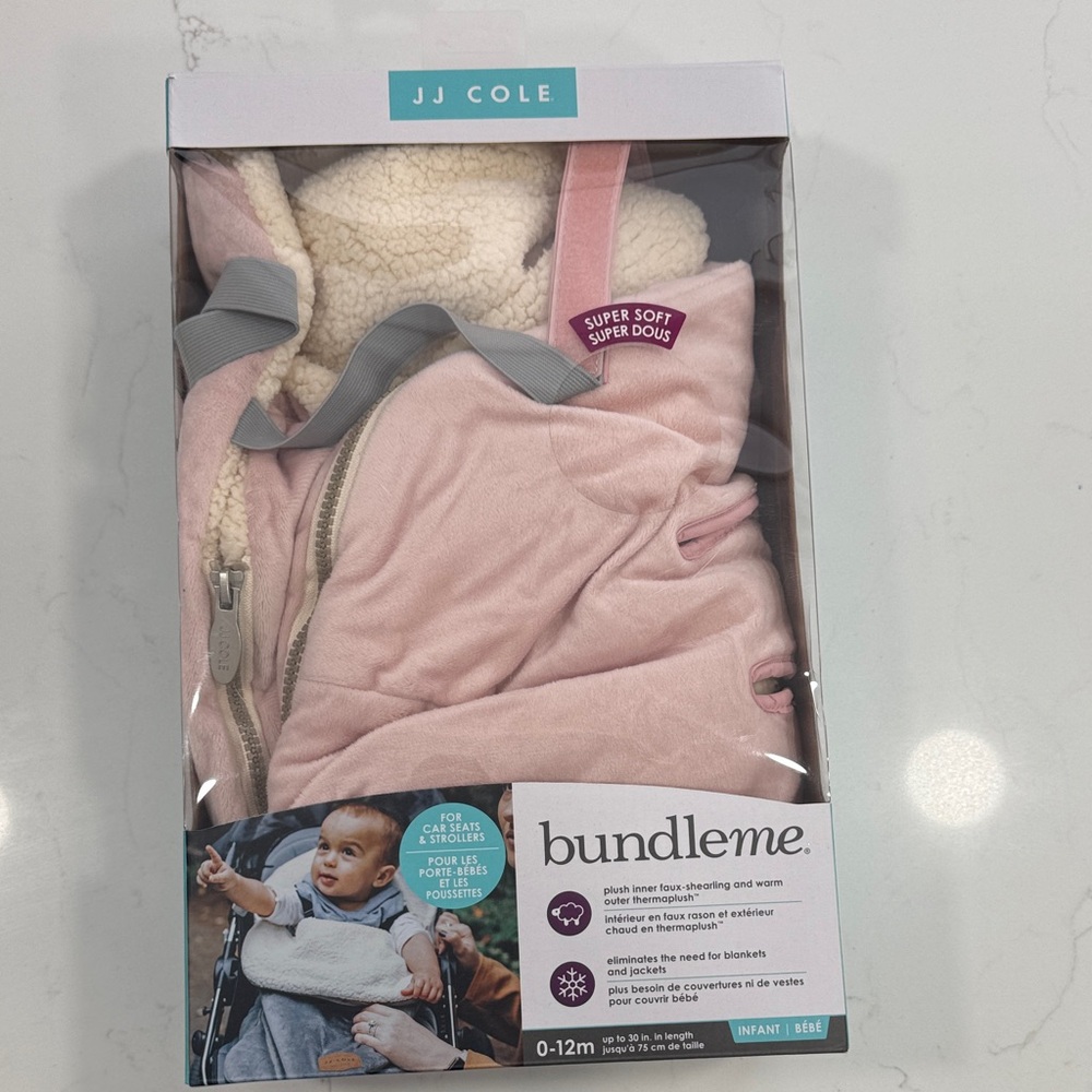 JJ Cole Pink and Gray Infant Bundleme Cover